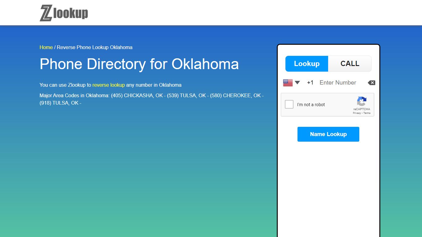 Reverse Phone Lookup Oklahoma | ZLOOKUP